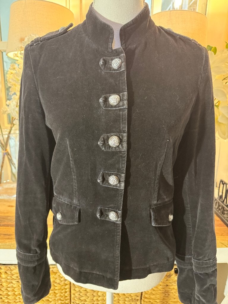 Kort, Zwart, fluwelen jasje Jo & Co, 36/S., Kleding | Dames, Verzenden, Zwart, Zo goed als nieuw, Jasje