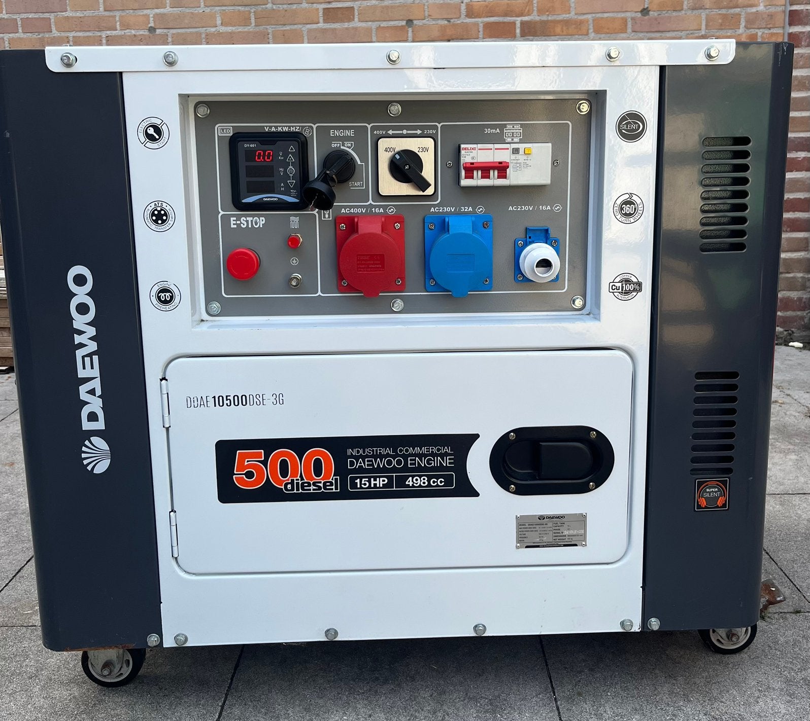 Daewoo aggregaat 8.1 kVa - ZGAN, Ophalen, Elektrisch startend, Dieselolie, Zo goed als nieuw
