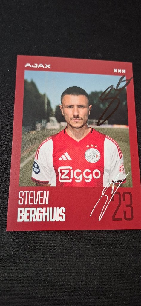 Spelerskaart met handtekening Steven Berghuis Ajax Feyenoord, Ophalen of Verzenden, Nieuw, Ajax, Spelerskaart