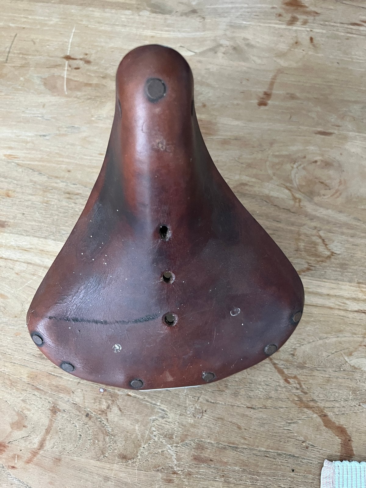 Brooks leren dames fietszadel met zadelpen, Gebruikt, Leer, Ophalen of Verzenden, Zadel