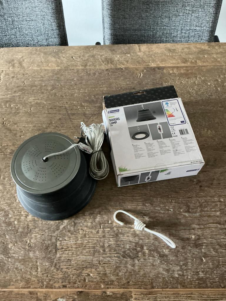 Opvouwbare campinglamp voor luifel/voortent met ophanghaak, Ophalen, Zo goed als nieuw