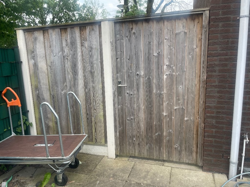 Houten poort met schutting, Minder dan 3 meter, Ophalen of Verzenden, Hout, 1 tot 2 meter