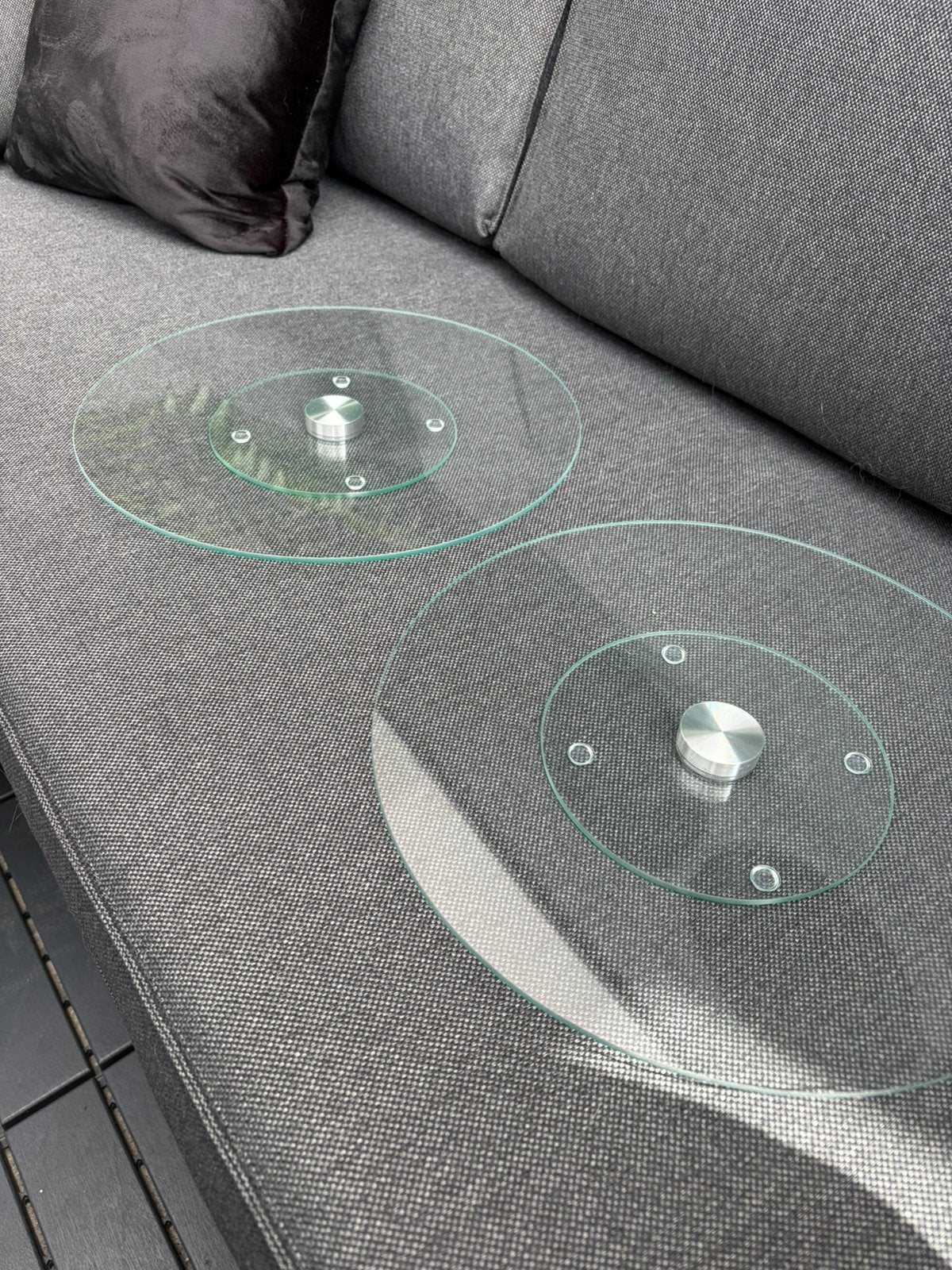 2 glazen draai plateaus, Ophalen of Verzenden, Zo goed als nieuw