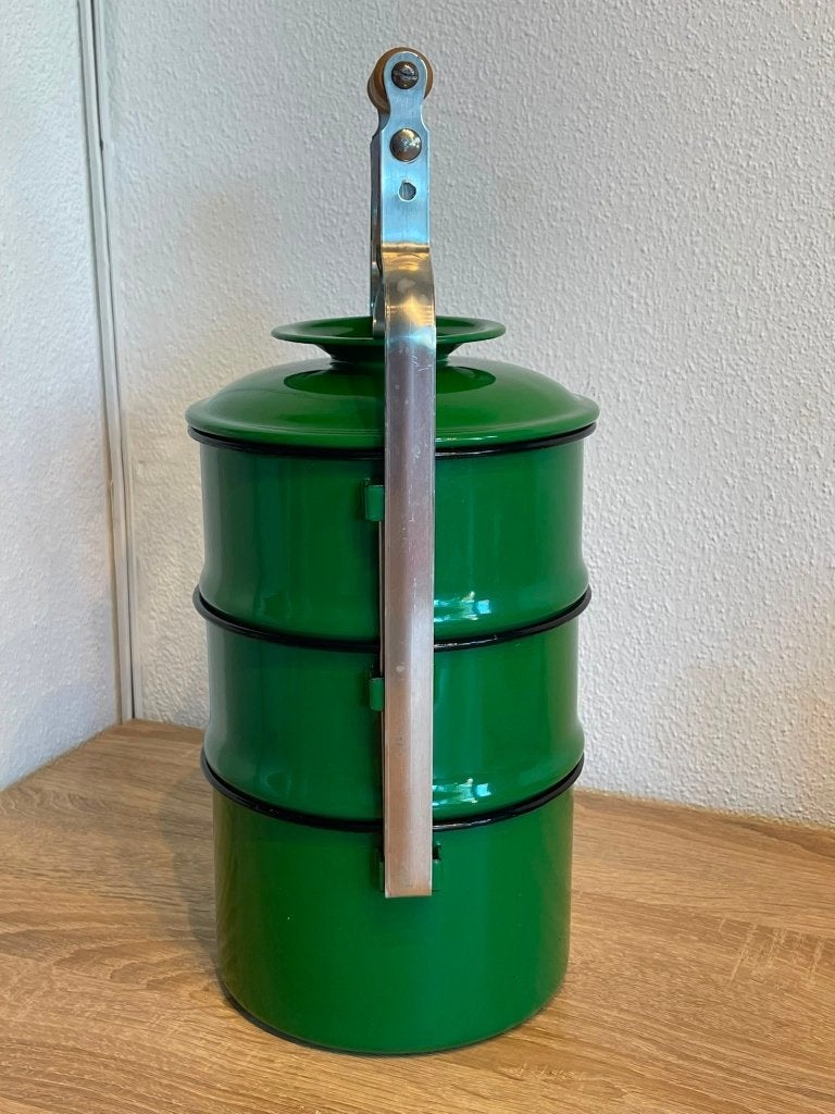 Vintage 3-Laagse Etensdrager Groen, Tafeltje-Dekje, '70, Ophalen of Verzenden
