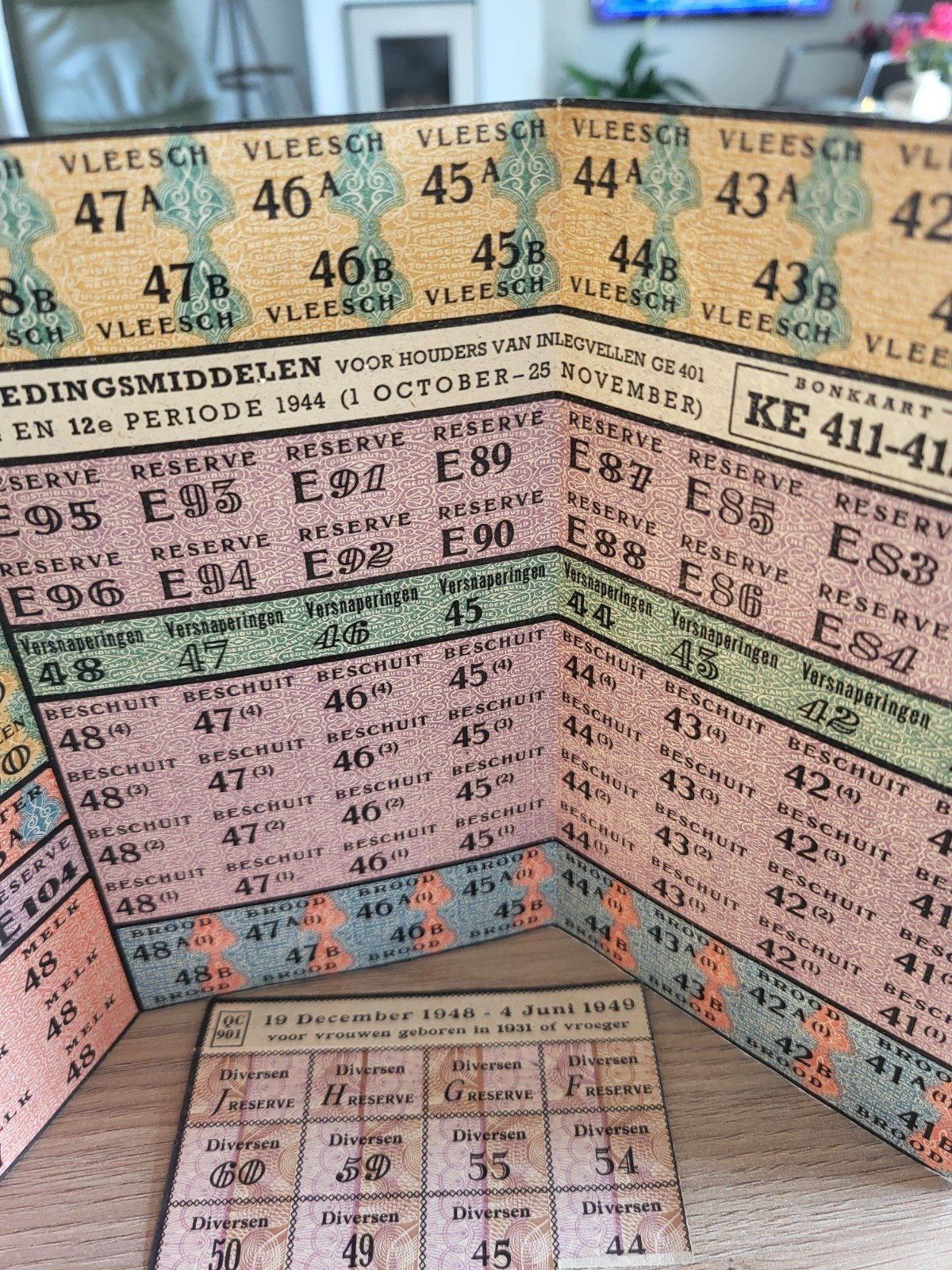 Originele Nederlandse Bonkaarten WOII - Zeldzaam, Ophalen of Verzenden
