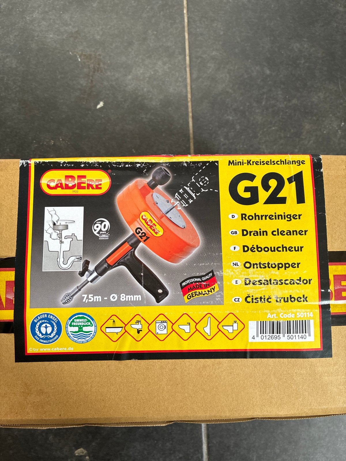 CABERE G21 Mini-Kreiselschlange - Ontstopper 7,5m, Ophalen of Verzenden, Nieuw, Overige typen, Overige merken