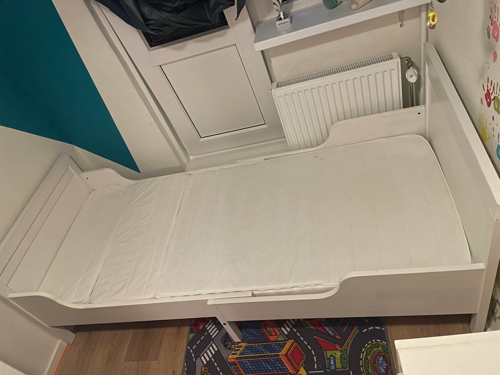 TEAB: IKEA Sundvik meegroeibed 80x200 cm, Ophalen, Eenpersoons, Wit, 80 cm