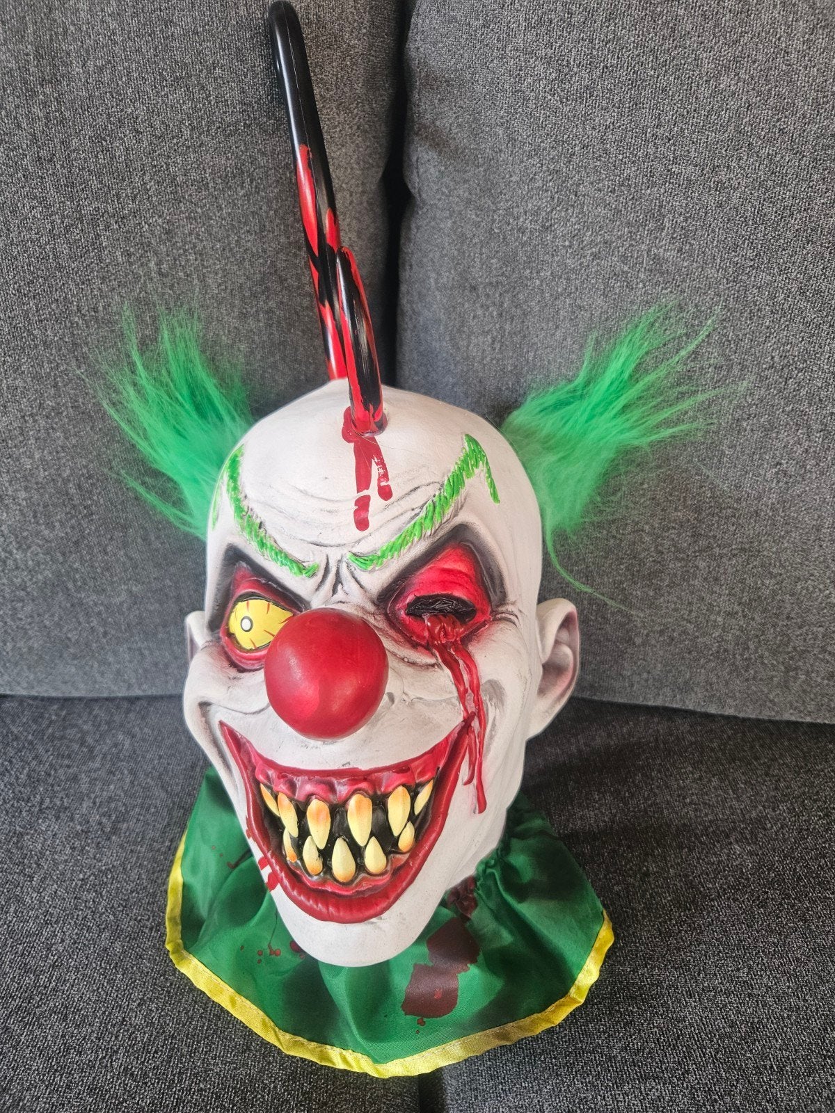 Eng clowns hoofd - Halloween decoratie, Hobby en Vrije tijd, Knutselen, Fantasie, Gebruikt, Meerkleurig, Ophalen of Verzenden