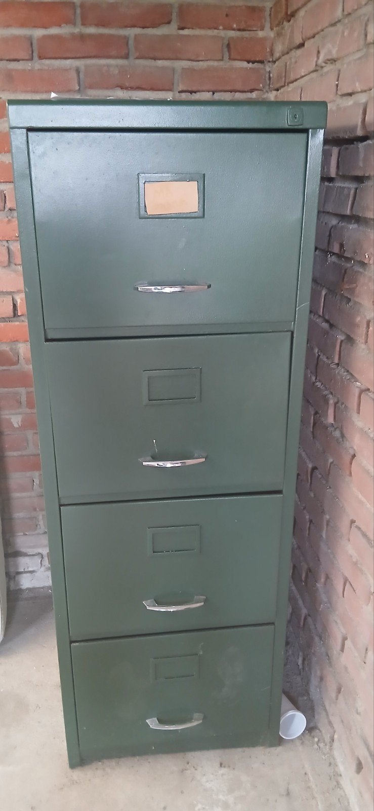 Metalen archiefkast met 4 laden - Legergroen, Minder dan 50 cm, Gebruikt, 100 tot 150 cm, Ophalen of Verzenden
