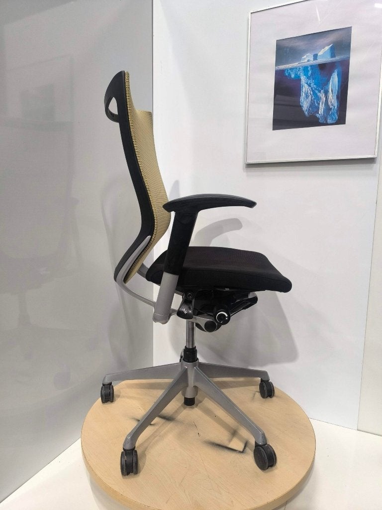 Okamura Baron Ergonomische stoel / werkstoel / stoel,5 stuks, Gebruikt, Zwart, Ophalen of Verzenden, Bureaustoel