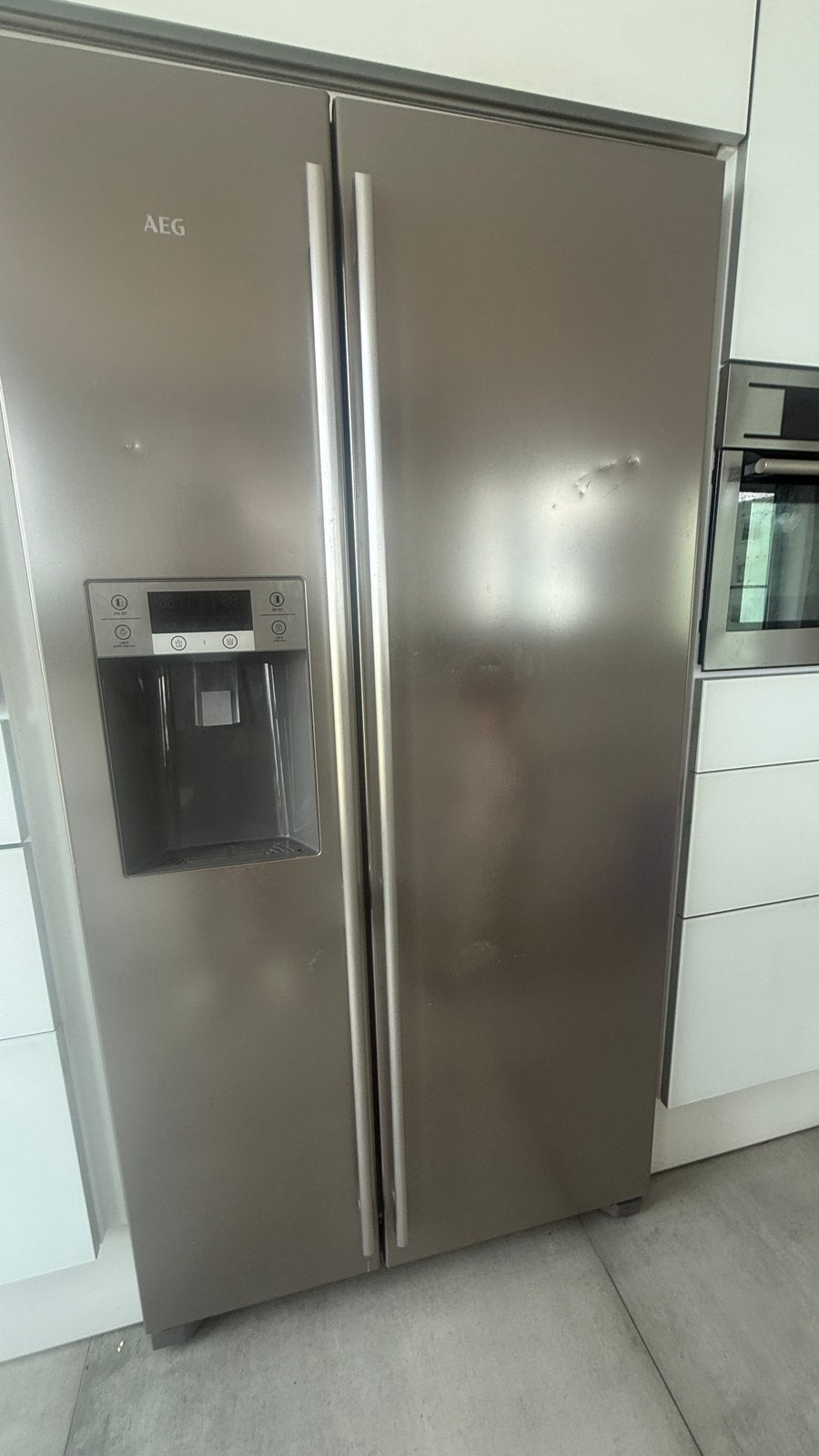 AEG RMB76121NX Amerikaanse koelkast met vriezer, Ophalen, Gebruikt, 200 liter of meer, 60 cm of meer