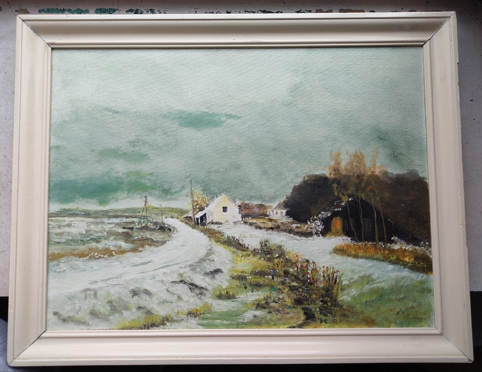 Impressionistisch olieverf schilderij.Gesigneerd 35x45 cm, Ophalen of Verzenden