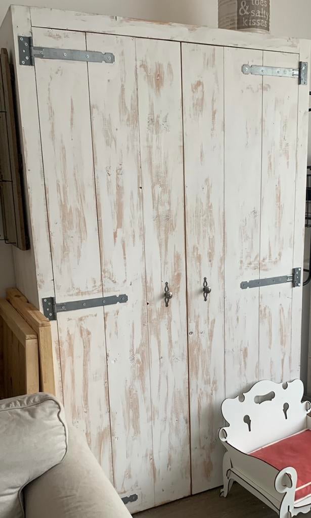 Steigerhouten kast, Huis en Inrichting, Kasten | Dressoirs, Ophalen, Met deur(en), 100 tot 150 cm, 50 tot 75 cm