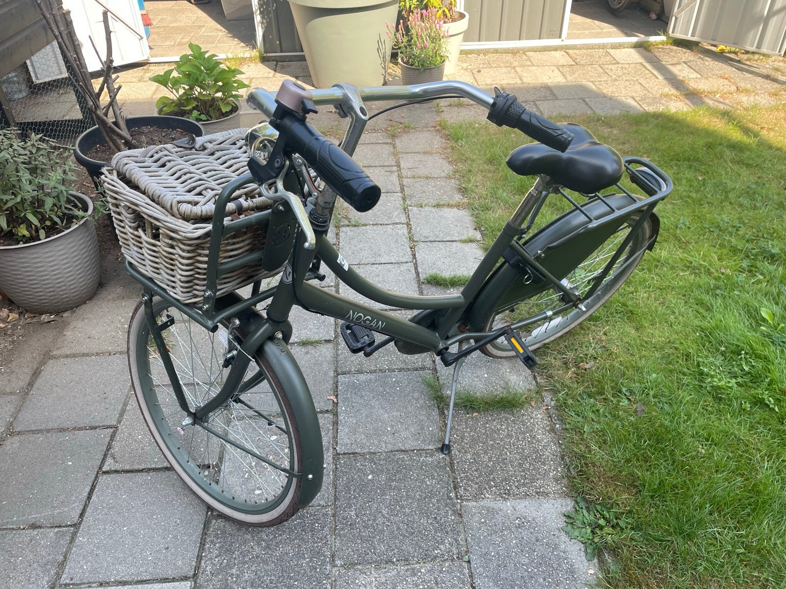 Groene Nogan 24 inch fiets met terugtraprem en mand, Fietsen en Brommers, Ophalen, Gebruikt, Terugtraprem, 24 inch