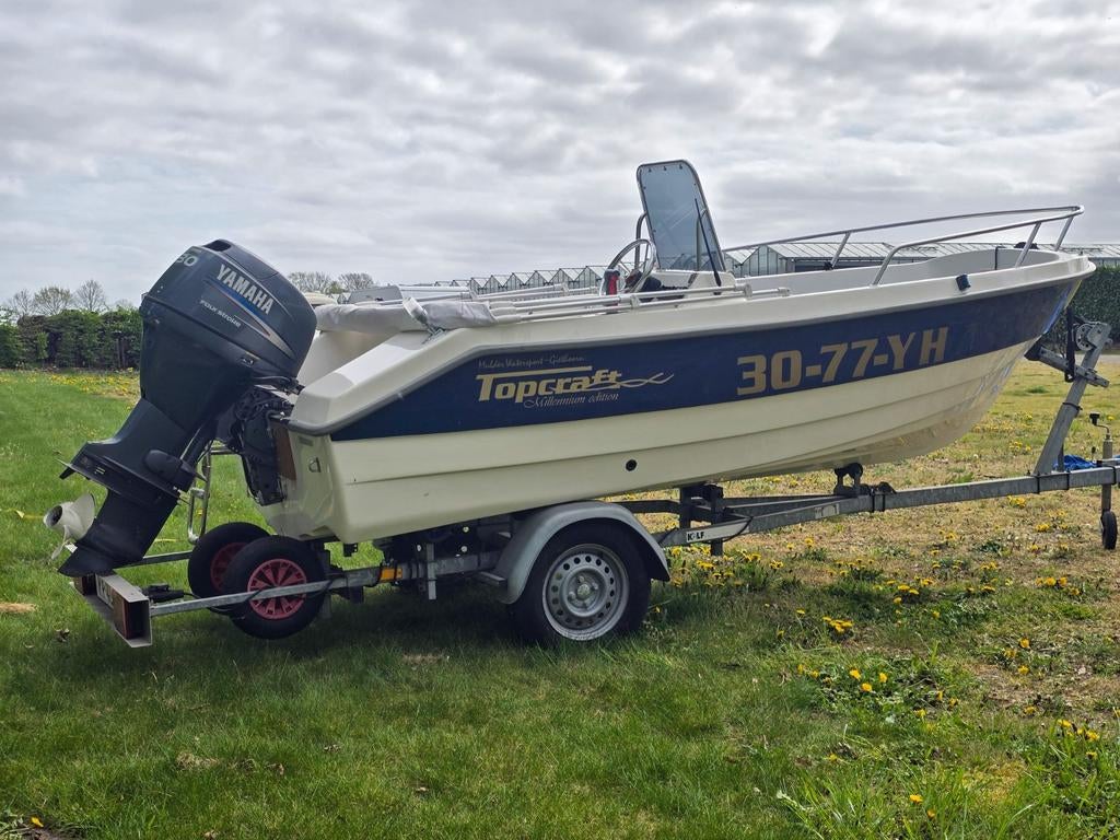 Topcraft boot 435 Millenium editie met Yamaha 30 pk motor, Ophalen, Gebruikt, 30 tot 50 pk, Snelvarend
