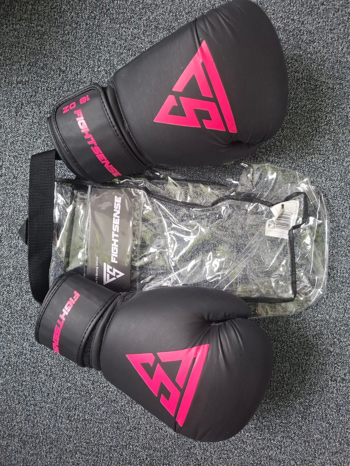 FIGHTSENSE Bokshandschoenen 10 OZ Zwart/Roze, Ophalen of Verzenden, Zo goed als nieuw, Bokshandschoenen