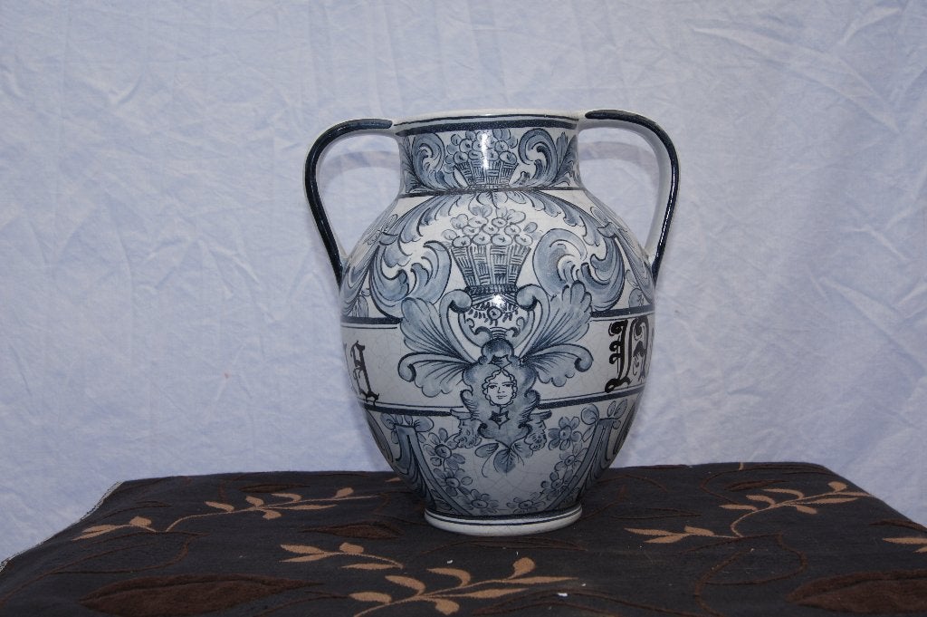 vermoedelijk Delfts Blauw, met twee handvaten, Ophalen of Verzenden