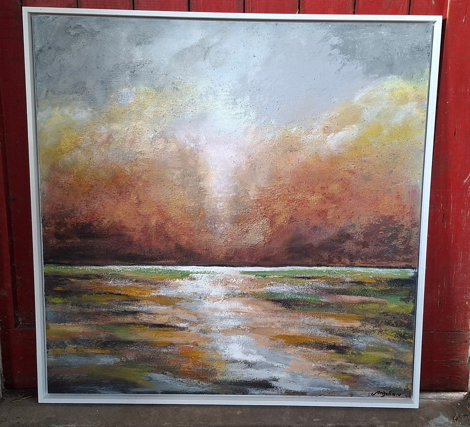 Landschap schilderij, Ophalen of Verzenden