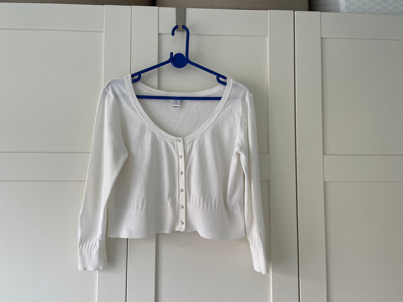 H&M vestje - parelknoopjes – off-white – maat M, Ophalen of Verzenden, Gedragen, Maat 38/40 (M), Wit