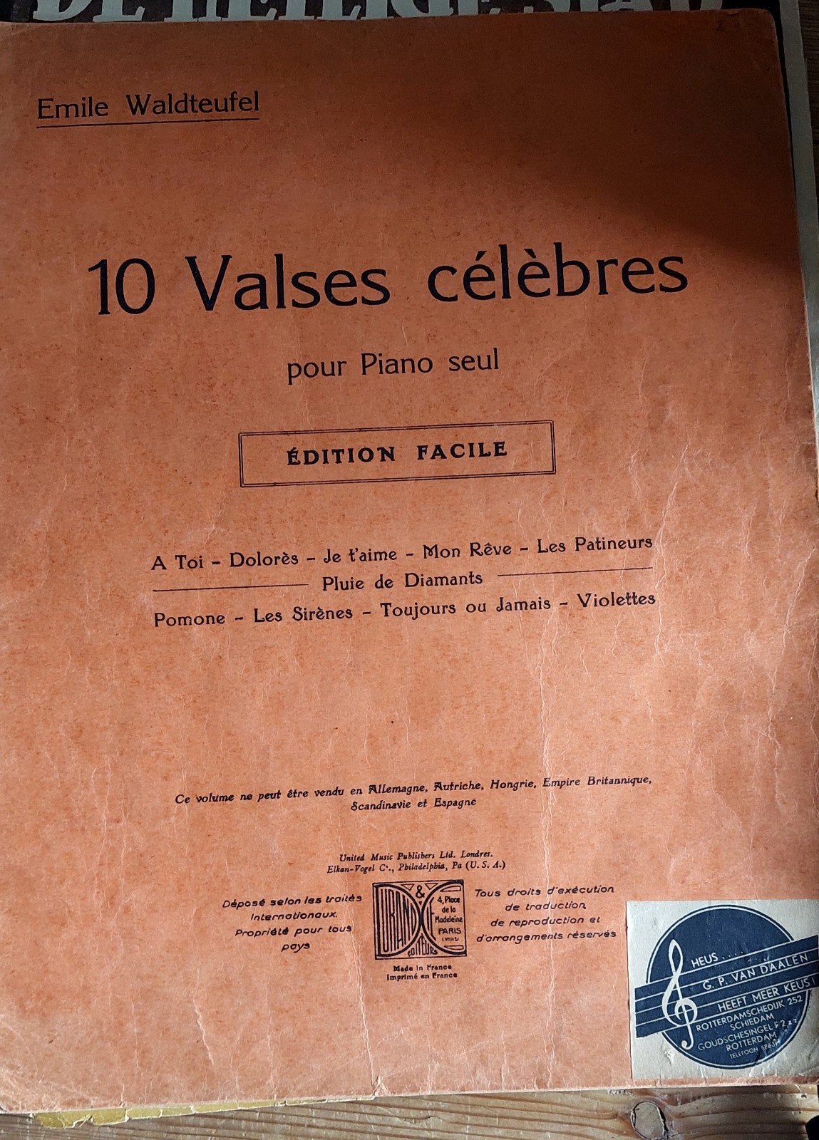 Foto 10 van Verschillende oude bladmuziek voor piano