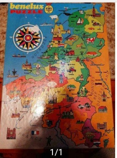 Nieuwstaat zeer leerzame Benelux kinder puzzel, Ophalen of Verzenden, Meer dan 50 stukjes, Zo goed als nieuw