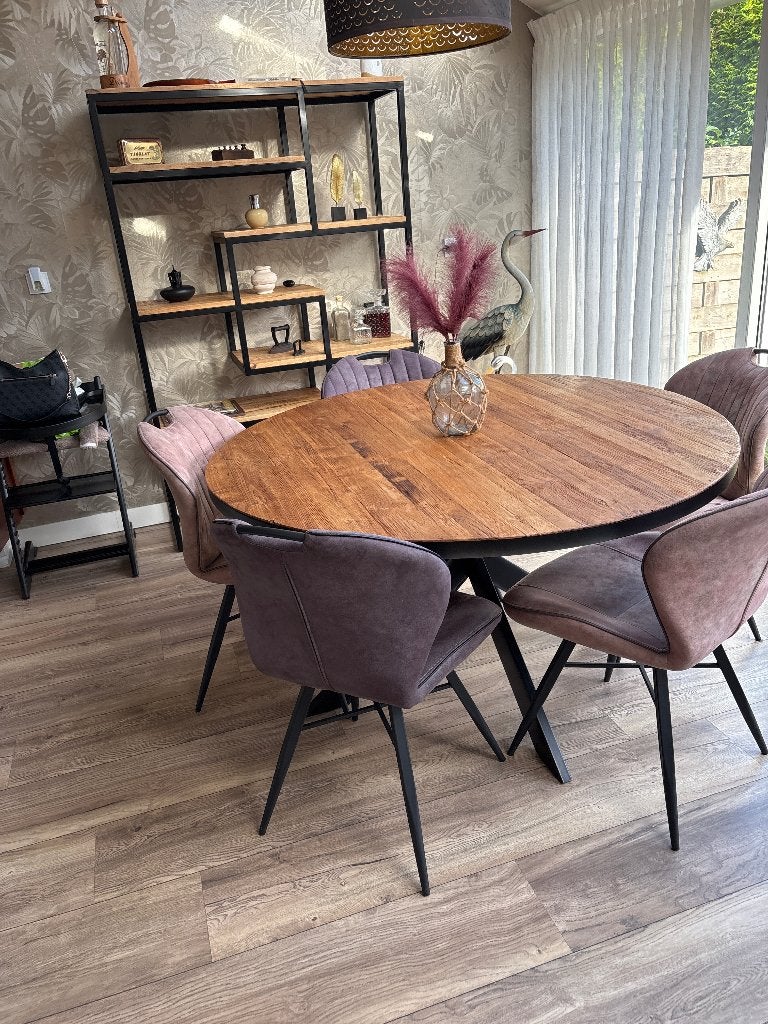 Eettafel met stoelen, Ophalen, 100 tot 150 cm, Rond, 50 tot 100 cm