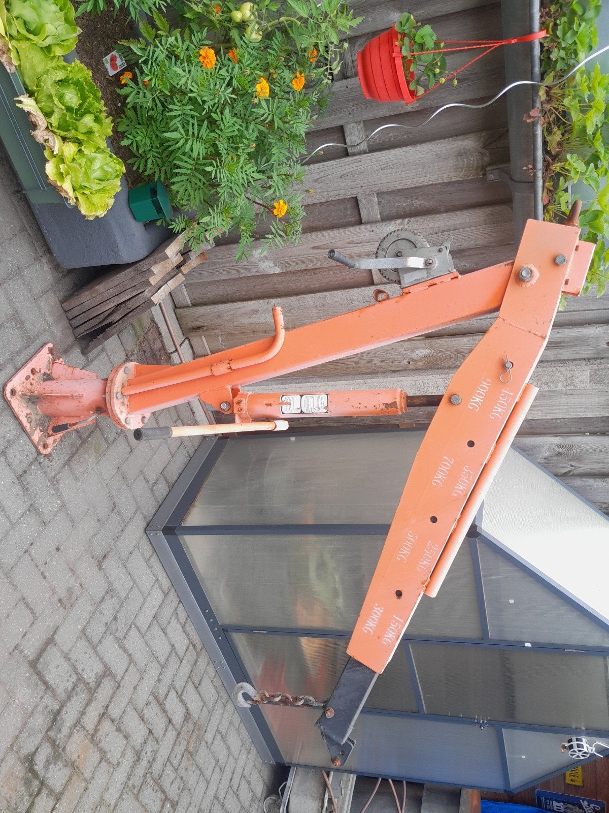 Aanhanger kraan 900 kg, Ophalen, Gebruikt, Handmatig