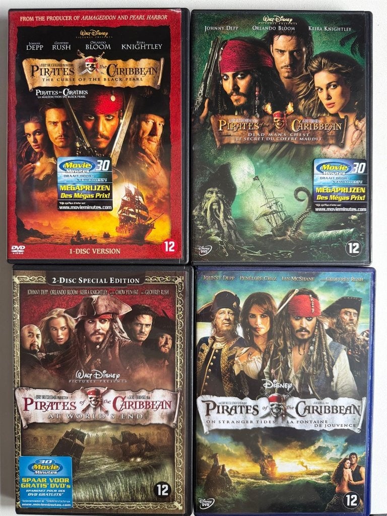 Pirates of The Caribbean 1-4 Collectie DVD | Actie 5=4, Vanaf 12 jaar, Ophalen of Verzenden, Zo goed als nieuw