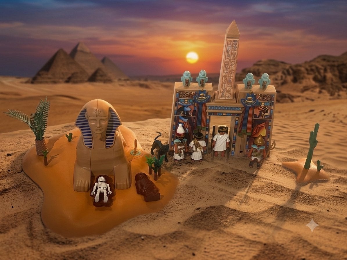 Playmobil 4243, 4242 Egyptenaren Sfinx en Tempel, Kinderen en Baby's, Speelgoed | Playmobil, Ophalen of Verzenden, Gebruikt, Complete set