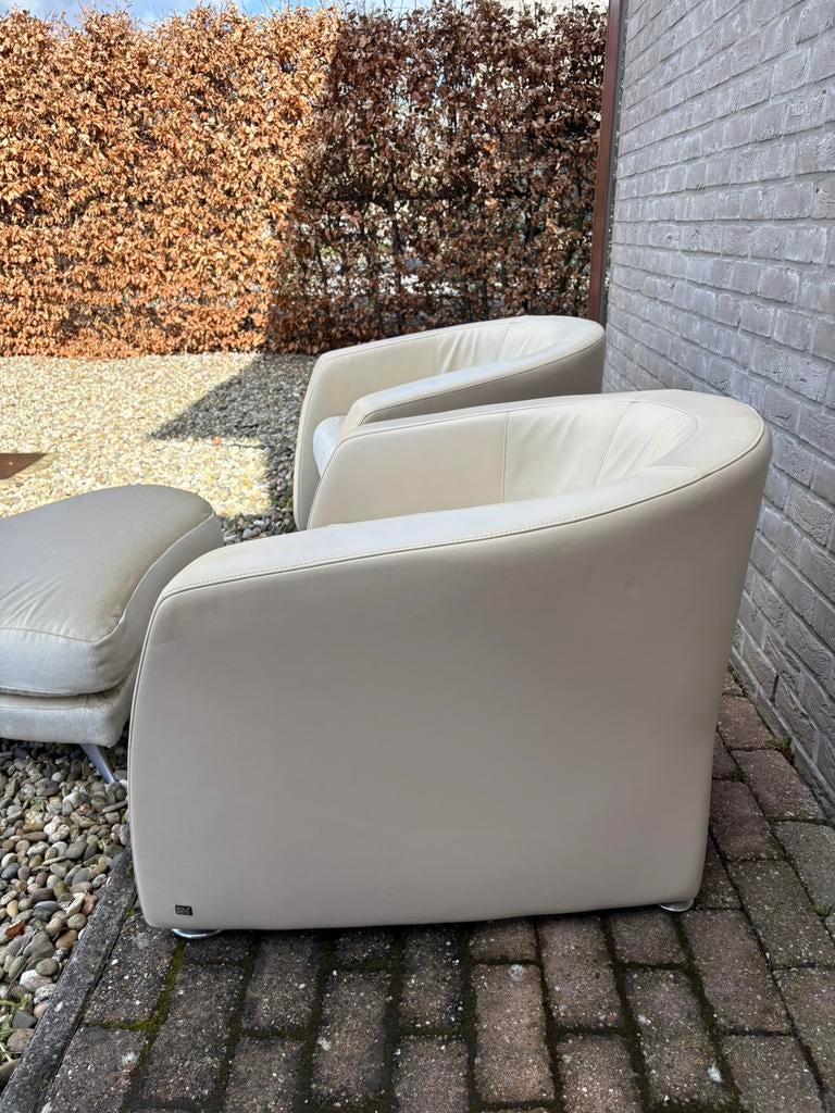 Set rolf benz fauteuils met poef, Huis en Inrichting, Banken | Voetenbanken en Poefen, Zo goed als nieuw, Rond, Ophalen