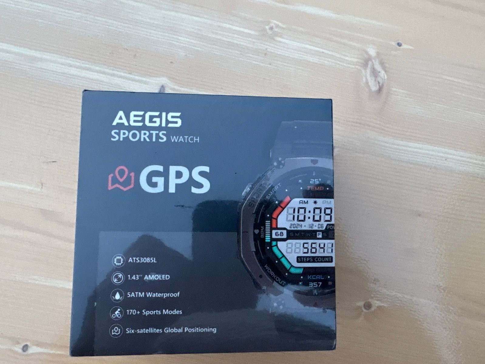 Aegis Sports Watch GPS Smartwatch - Nieuw in doos, Zwart, Nieuw, Ophalen of Verzenden, Waterdicht