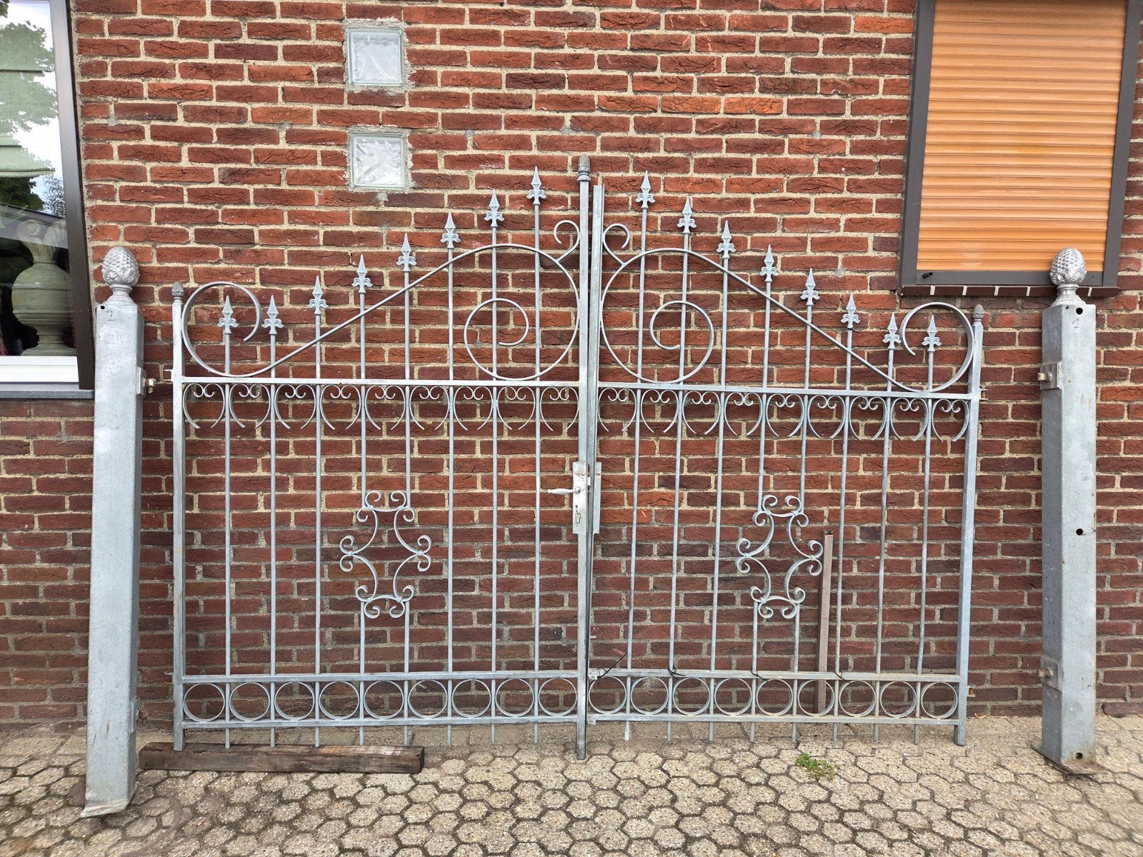 mooie gegalvaniseerde sierpoort, Tuin en Terras, Tuinhekken en Hekwerk, Ophalen of Verzenden, IJzer