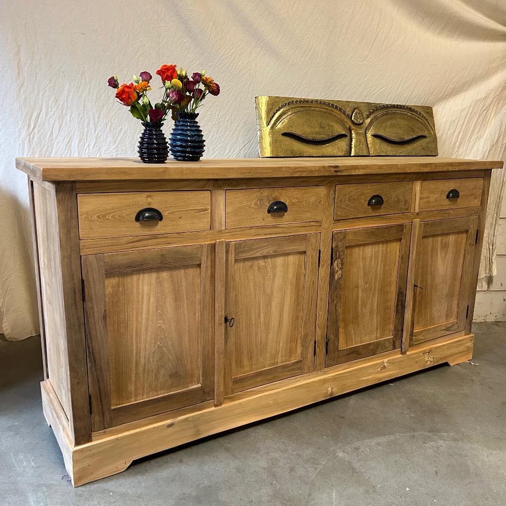 Dressoir - 4 deuren - teakhout - 180 cm - TTM Wonen