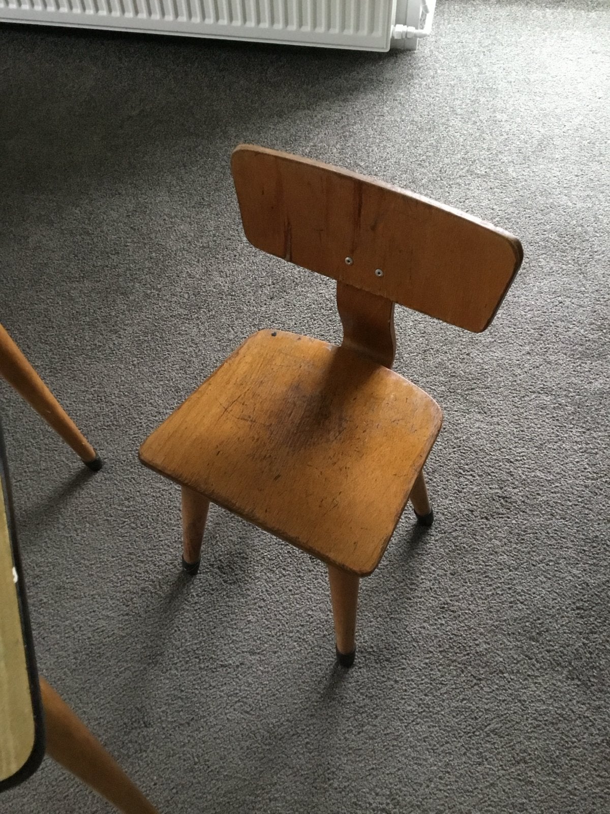 Vintage Kleuterschool Meubilair - Stoel en Tafel, Ophalen, Gebruikt, Overige kleuren, Eén