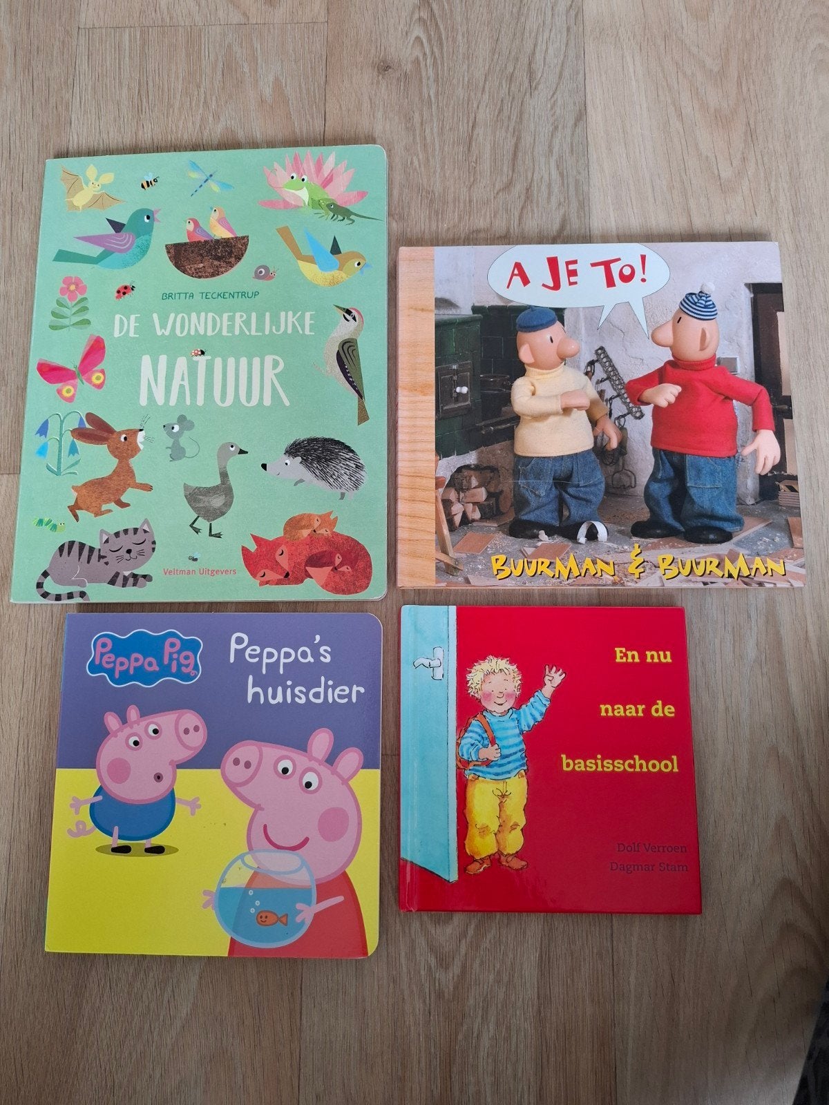4 kinderboeken:Natuur,Buurman&Buurman,Peppa Pig,Basisschool, Ophalen of Verzenden, Zo goed als nieuw, Uitklap-, Voel- of Ontdekboek