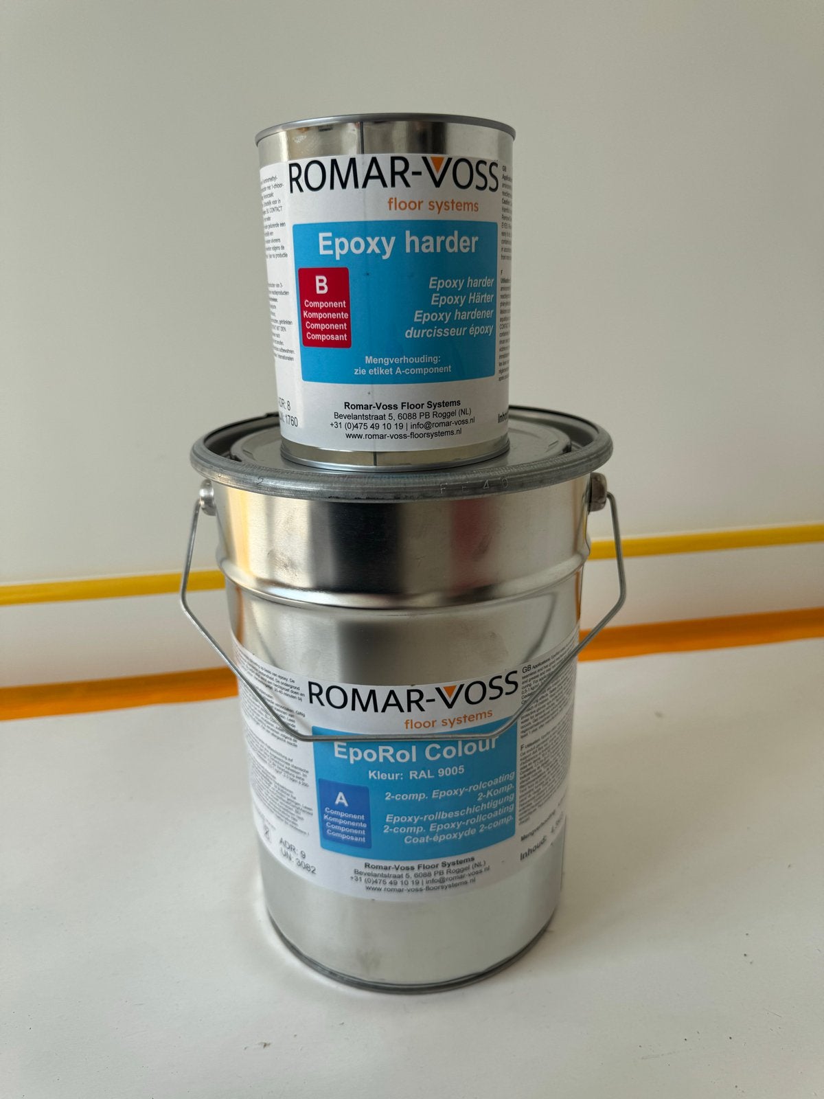 Romar-Voss EpoRol Colour Epoxy vloercoating RAL 9005 Zwart, 5 tot 10 liter, Zwart, Nieuw, Ophalen of Verzenden