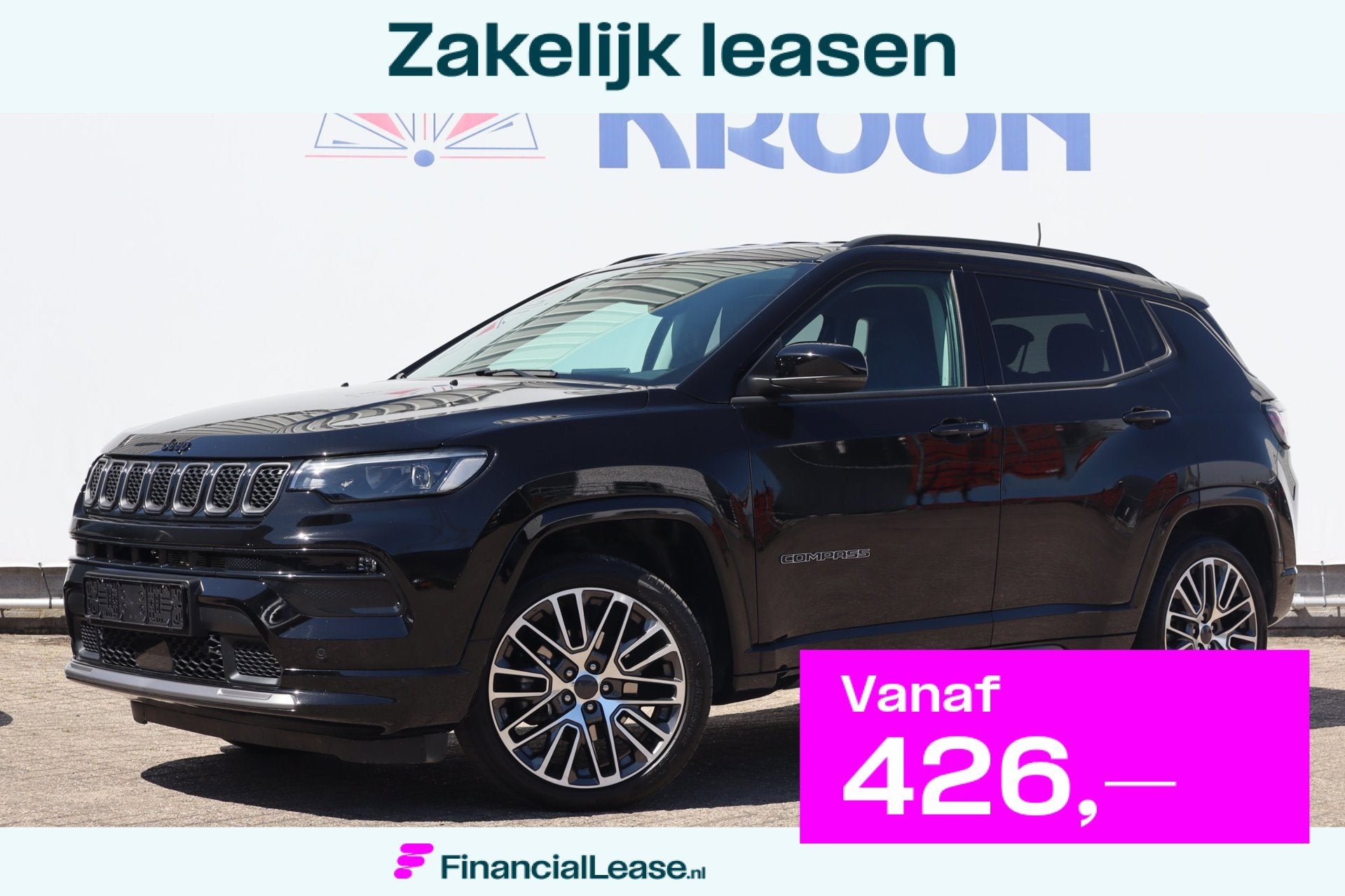 Jeep Compass 1.5T e-Hybrid Summit|Vol leder|Elektrische stoe, Dealer onderhouden, Gebruikt, Zwart, 4 cilinders