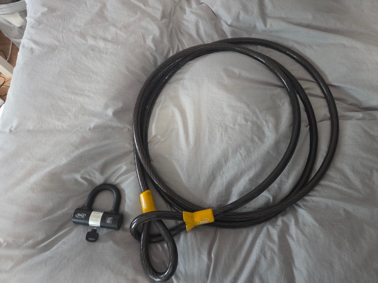 Vinz 5m Kabelslot ART 1 motor/boot - 2 x Sleutels, Fietsen en Brommers, Fietsaccessoires | Fietssloten, Ophalen, Zo goed als nieuw