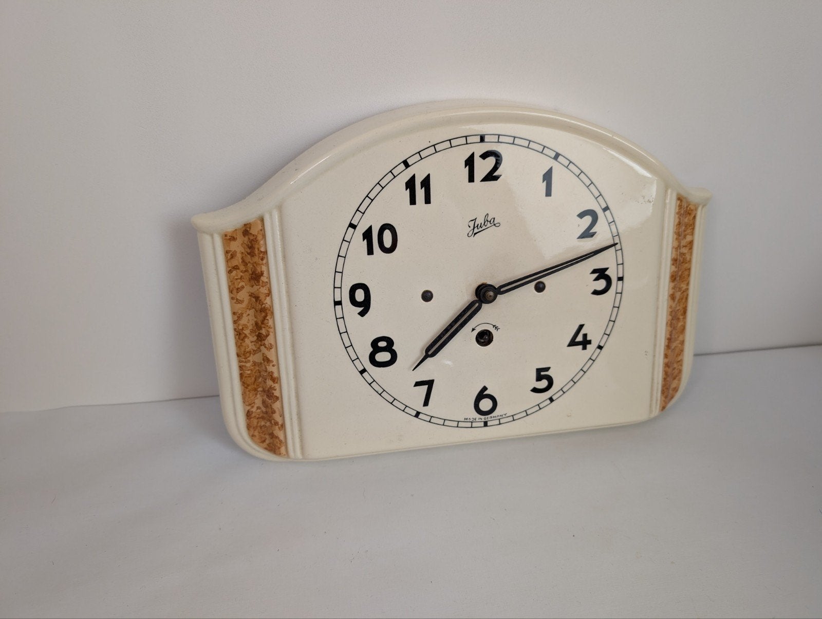 Vintage Juba wandklok - werkt nog, 30x21 cm, Ophalen