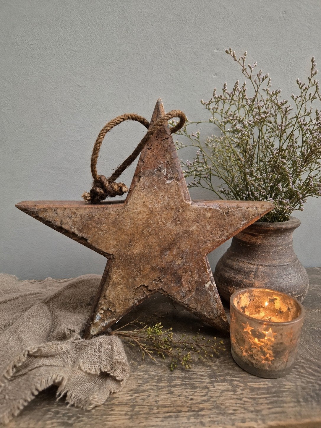 mooie houten ster met touw, Ophalen of Verzenden