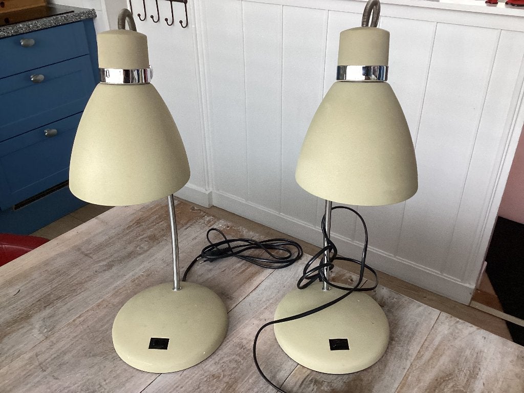 2 leuke burolampen van Massive, jaren 90, Huis en Inrichting, Beige, Bureaulamp, Gebruikt, Overige merken