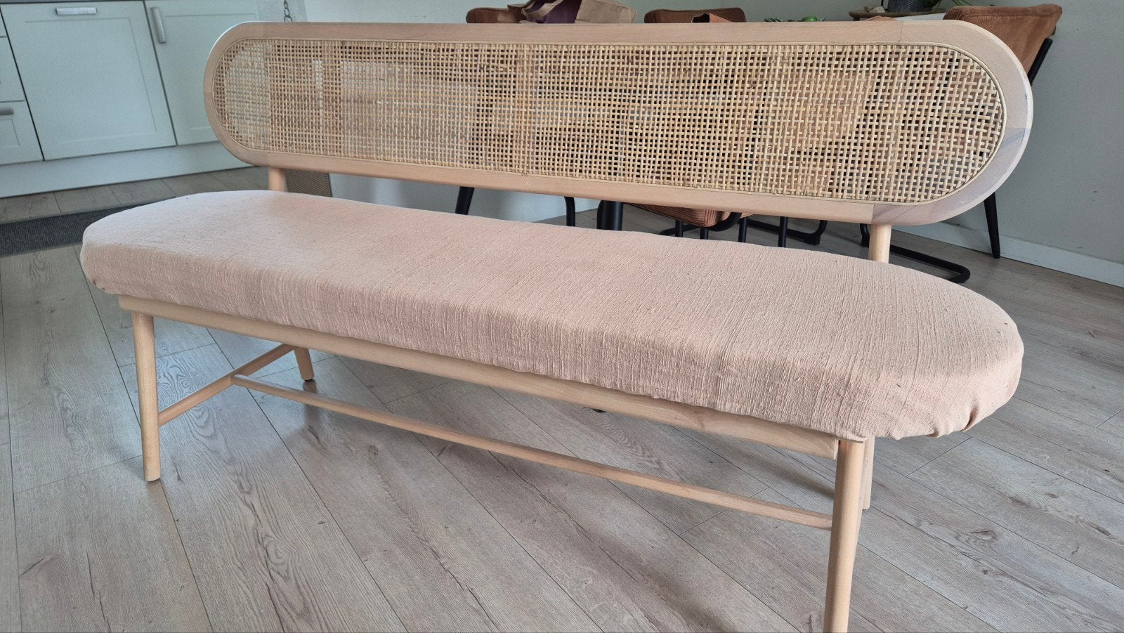 Leuk rotan eetbankje 160 breed, Huis en Inrichting, Ophalen, Eén
