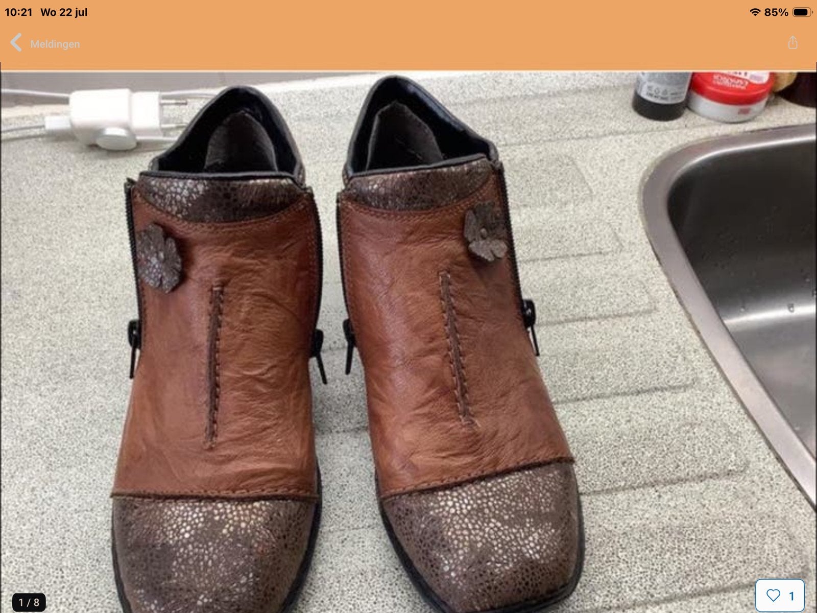 Rieker enkellaarsjes maat 40, Kleding | Dames, Schoenen, Bruin, Verzenden, Lage of Enkellaarzen, Zo goed als nieuw