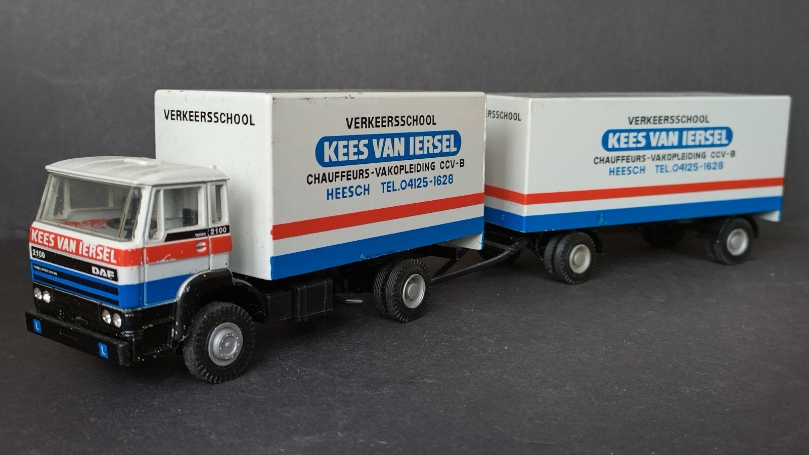 Daf 2100 Van Iersel verkeersschool Les 1:50 Lion Car Pol, Hobby en Vrije tijd, Modelauto's | 1:50, .., Verzenden, ., Zo goed als nieuw