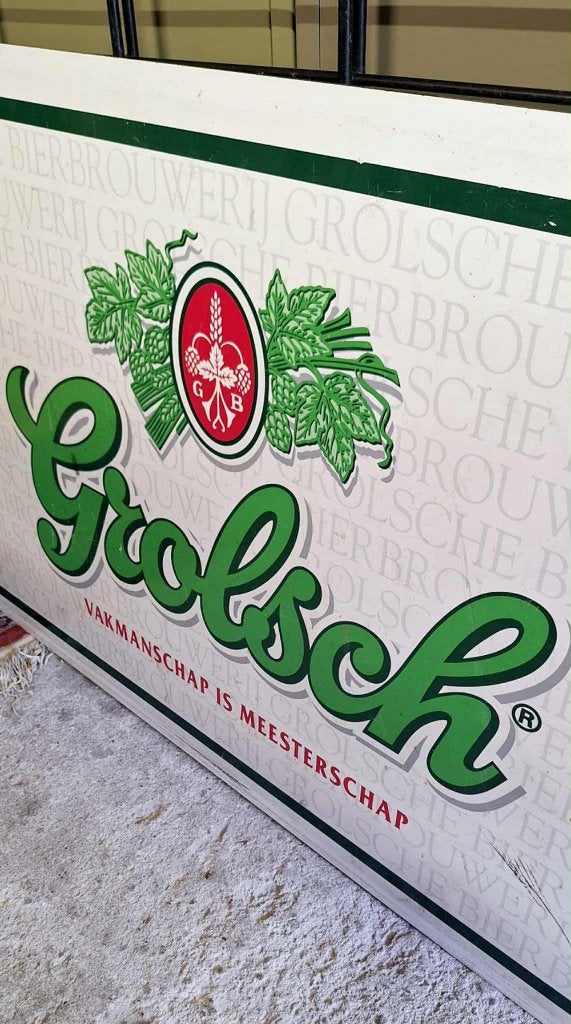 Grolsch Reclamebord - Vakmanschap is Meesterschap🍺, Verzamelen, Merken en Reclamevoorwerpen, Reclamebord, Gebruikt, ., Ophalen of Verzenden