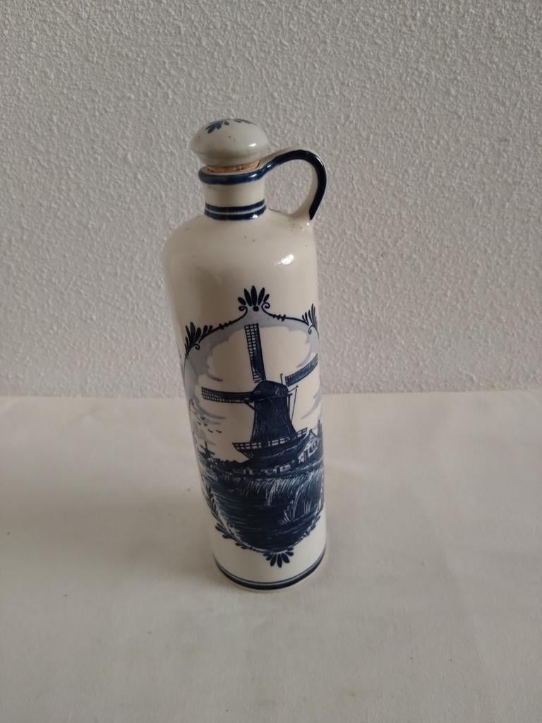 Bols Jenever Kruik - Delfts Blauw Windmolen Design, Ophalen of Verzenden