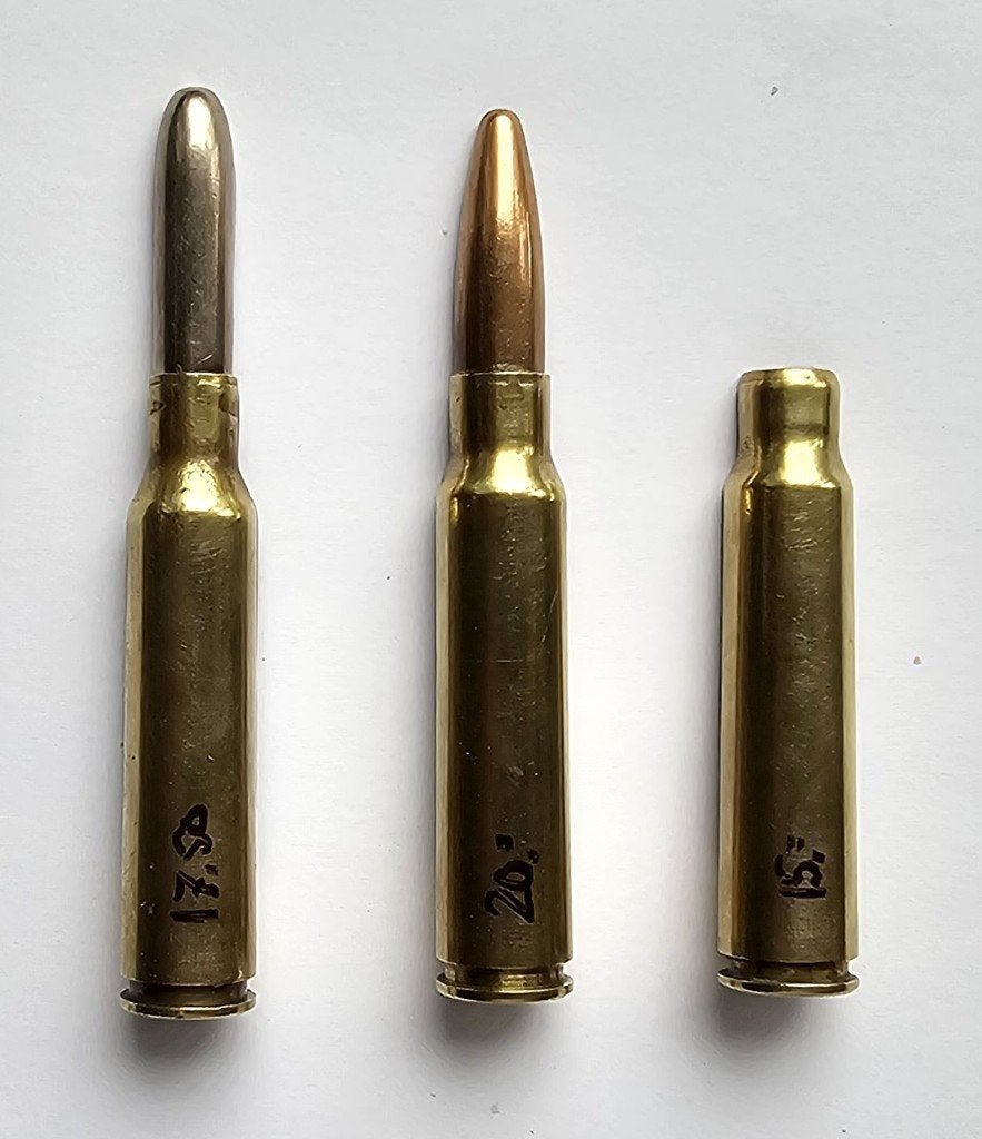 6,5mm en 7,35mm Carcano DOORSNEDEN WW2, Ophalen of Verzenden, Landmacht, Overige gebieden, Hulzen of Bodemvondsten