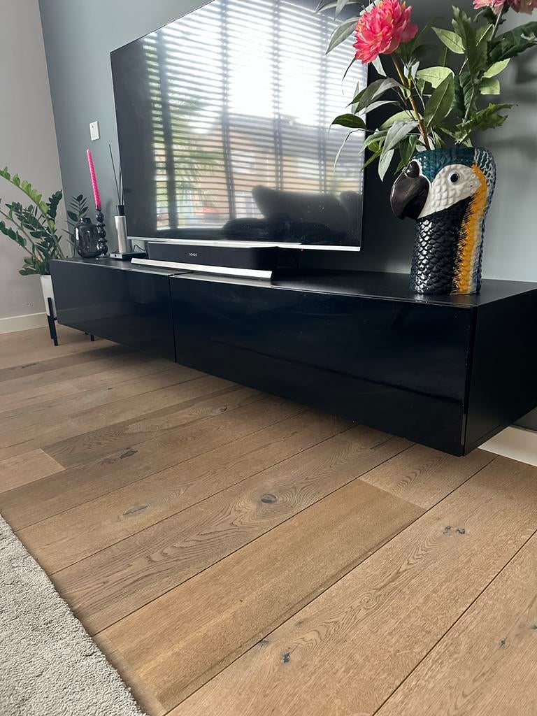 Zwart dressoir, Ophalen, Overige materialen, Gebruikt, 150 tot 200 cm