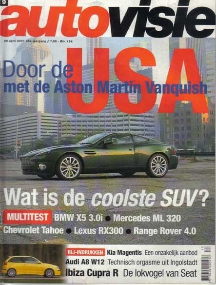 Autovisie 9 2001 : Seat Ibiza Cupra R - VW Golf V5 GTI - BMW, Ophalen of Verzenden, Gelezen, Algemeen