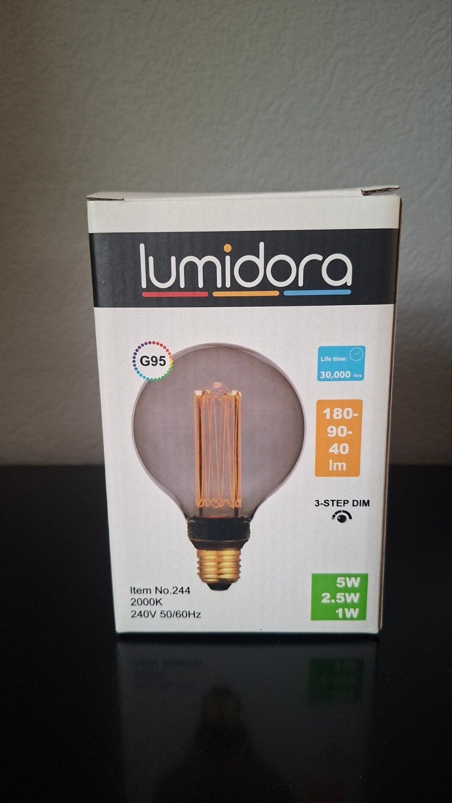 Lumidora Deco LED G95 E27 2000K 5W Dimbaar, Led-lamp, 60 watt of meer, Dimbaar, Nieuw
